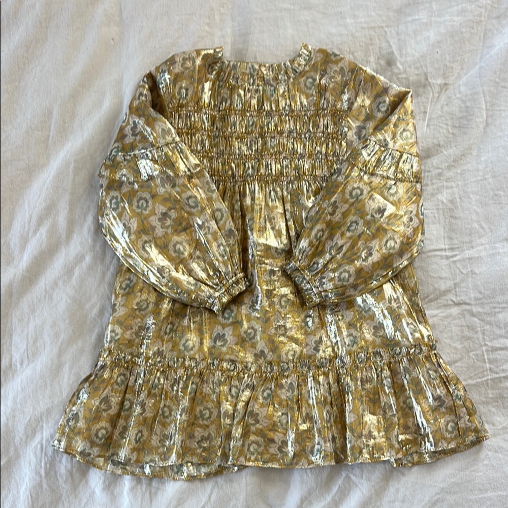 Floral Gold Kids Dress